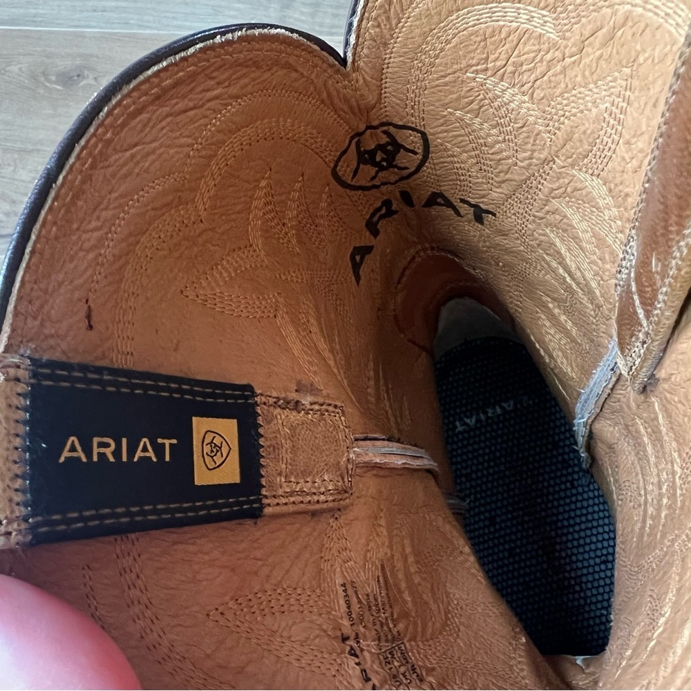 Ariat Men’s Night Life Ultra Ostrich Western Square Toe Boots Antique Tabac, 12 - Picture 9 of 11